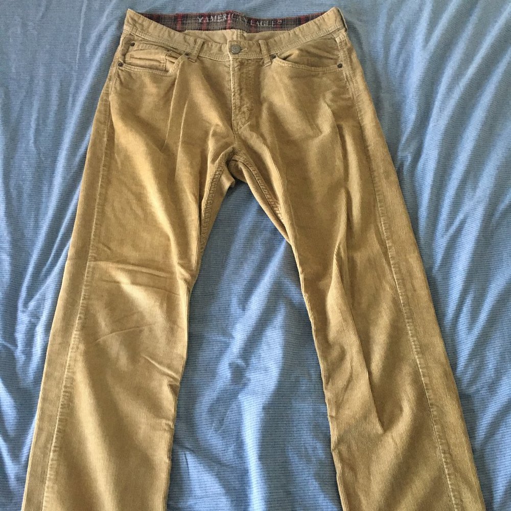 Tan American Eagle Corduroy Pants